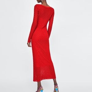 zara open knit dress